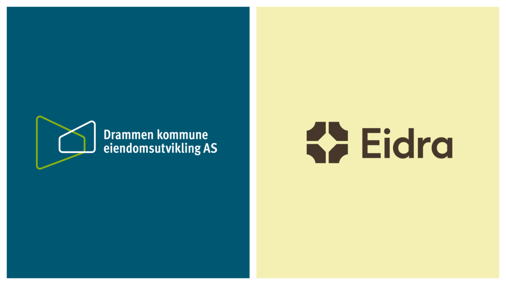 Logoene til Drammen kommune eiendomsutvikling og Eidra